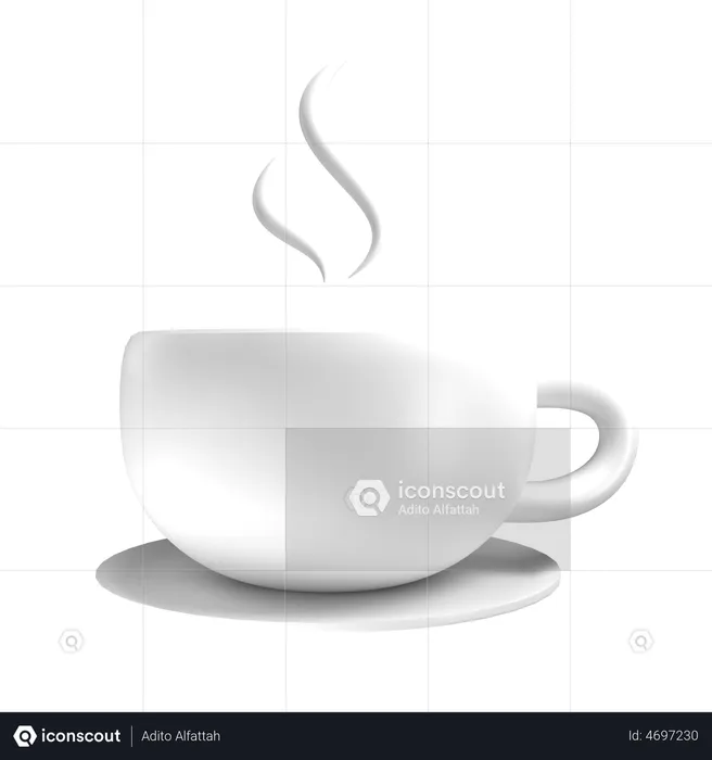 Cup Of Hot Coffee  3D Illustration