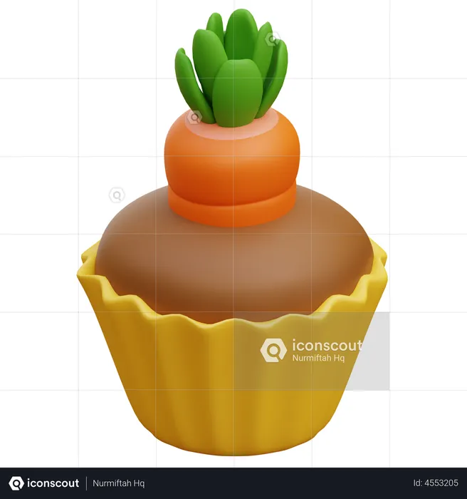 Petit gâteau aux carottes  3D Icon