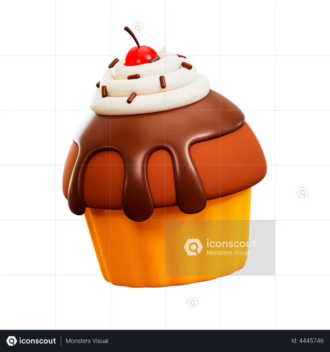 Cupcake Choco  3D Illustration