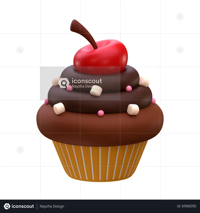 Cupcake Choco  3D Icon