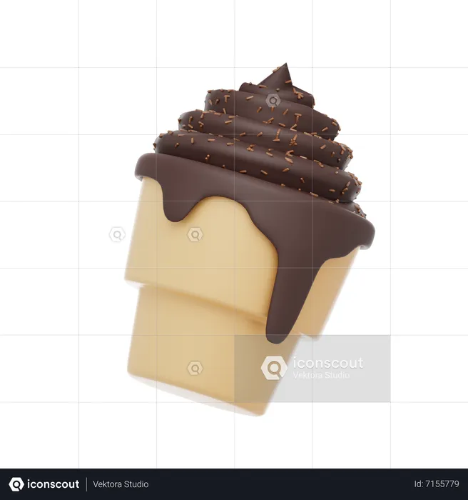 Magdalena de chocolate  3D Icon