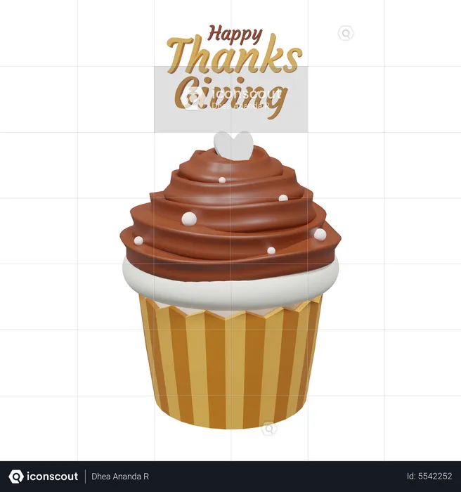 Cupcake Thanksgiving  3D Icon