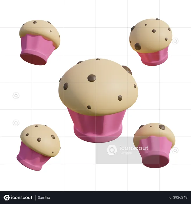 Cupcakes  3D Illustration