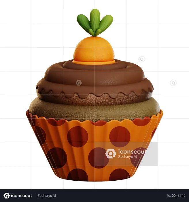 Bolinho de cenoura  3D Icon