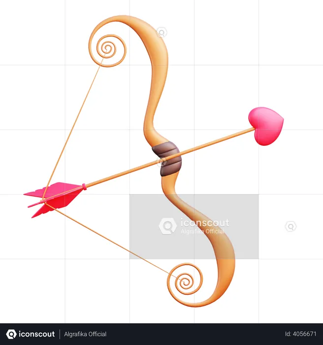 Cupid love bow  3D Illustration