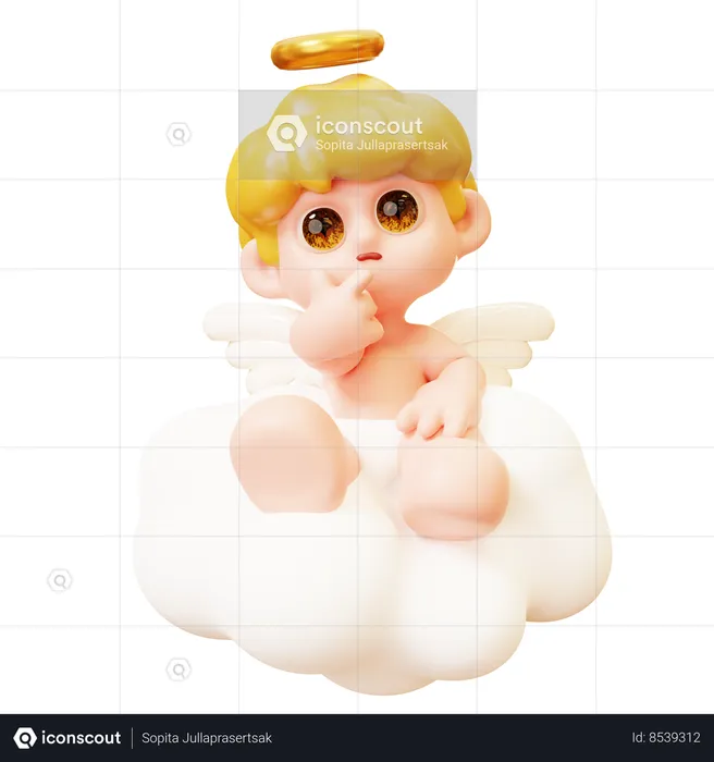 Cupid Pointing Chin  3D Icon