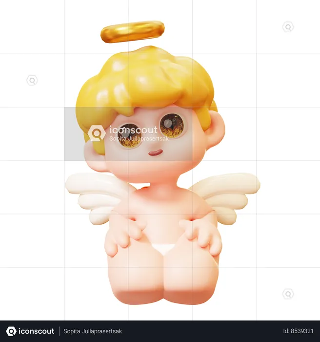 Cupid Sitting  3D Icon