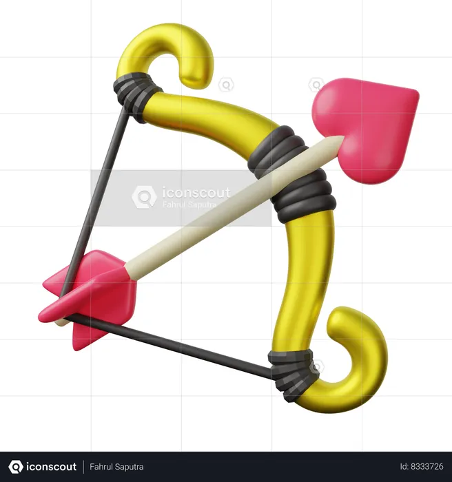 Arco e flecha de cupido  3D Icon