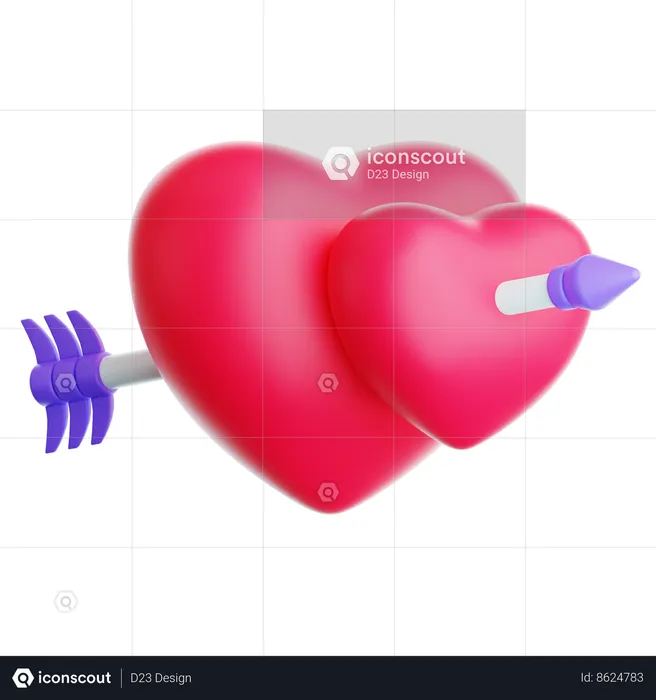 Corazon de cupido  3D Icon