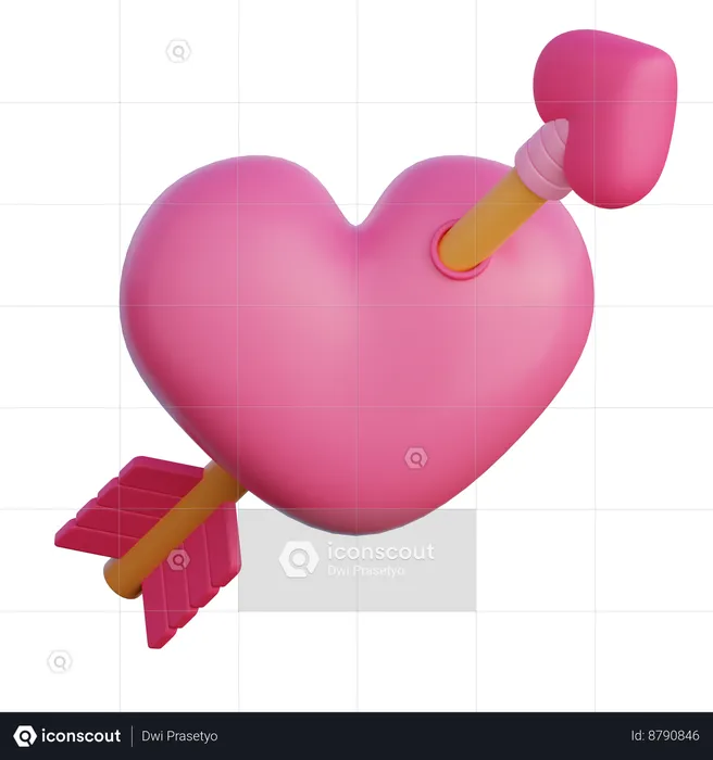 Corazon de cupido  3D Icon