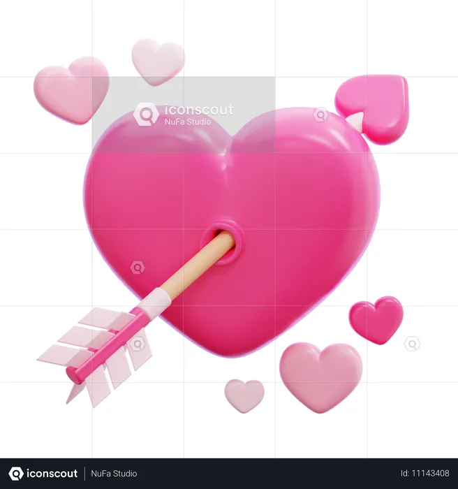 Corazon de cupido  3D Icon