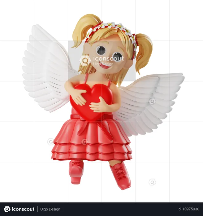 Cupido de San Valentín, personaje de amor  3D Illustration