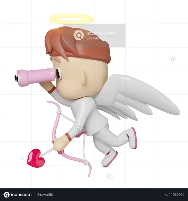 Cupido volando  3D Illustration