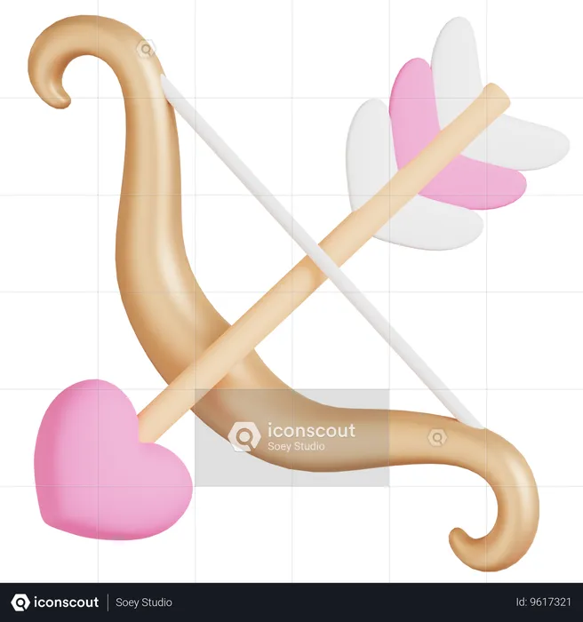 Cupid’s Bow and Arrow  3D Icon