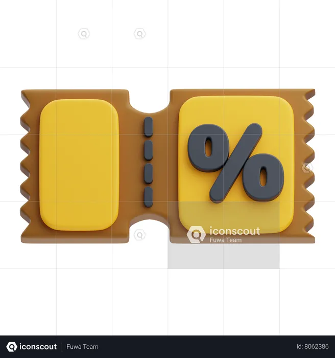 Cupom de desconto  3D Icon