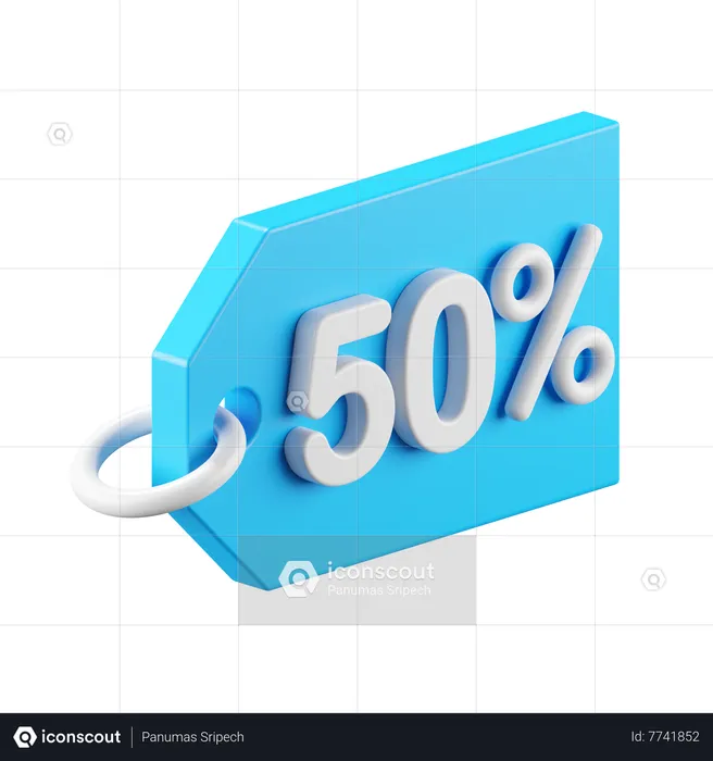 Cupón de descuento 50 por ciento  3D Icon