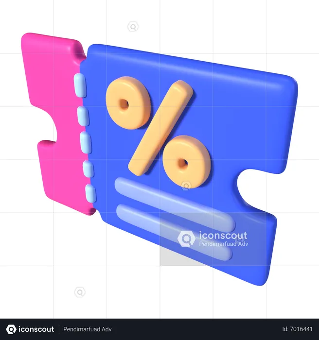 Cupón de descuento  3D Icon