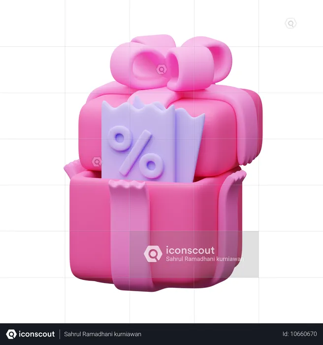 Cupón de descuento en caja gif  3D Icon