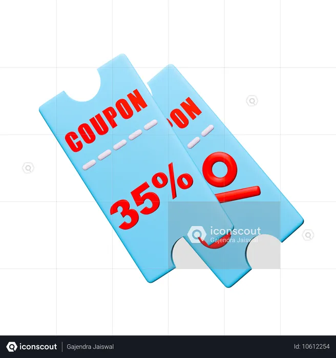 Cupón de descuento del 35%  3D Icon