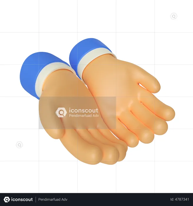 Cupped Hand Gesture  3D Illustration