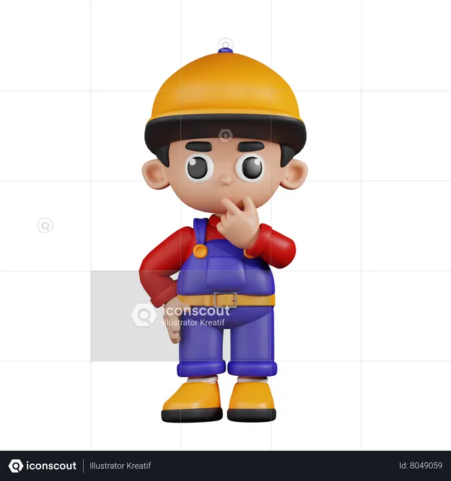 Mécanicien curieux  3D Icon