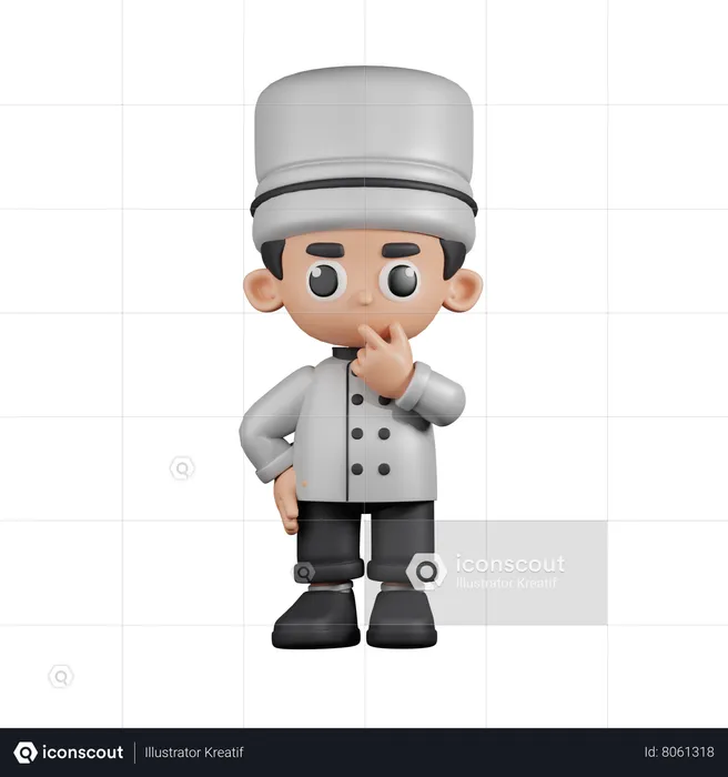 Curious Chef  3D Illustration