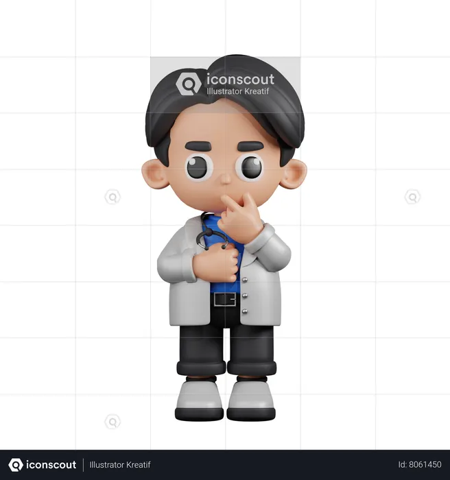 Curious  Doctor  3D Illustration
