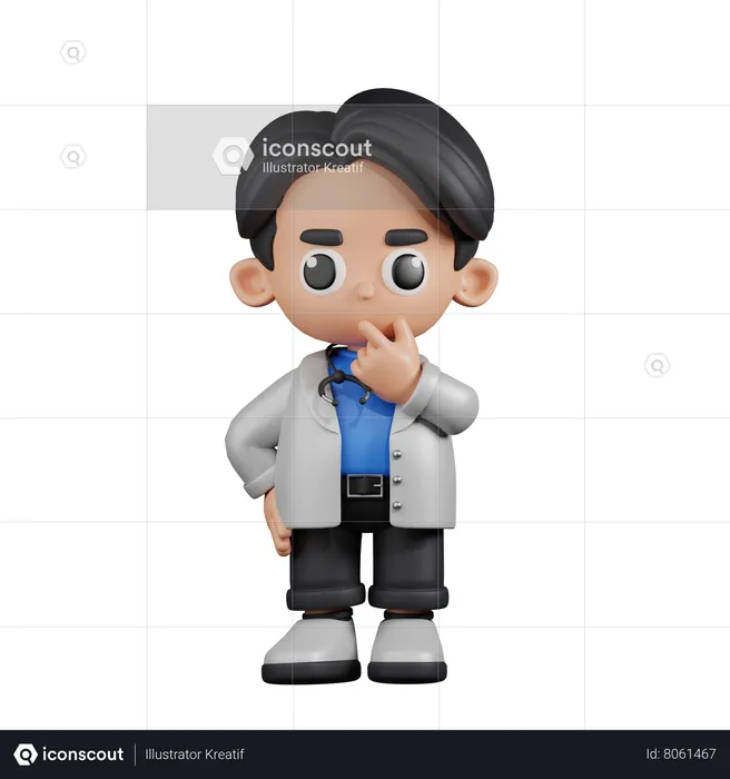 Curious Doctor  3D Illustration