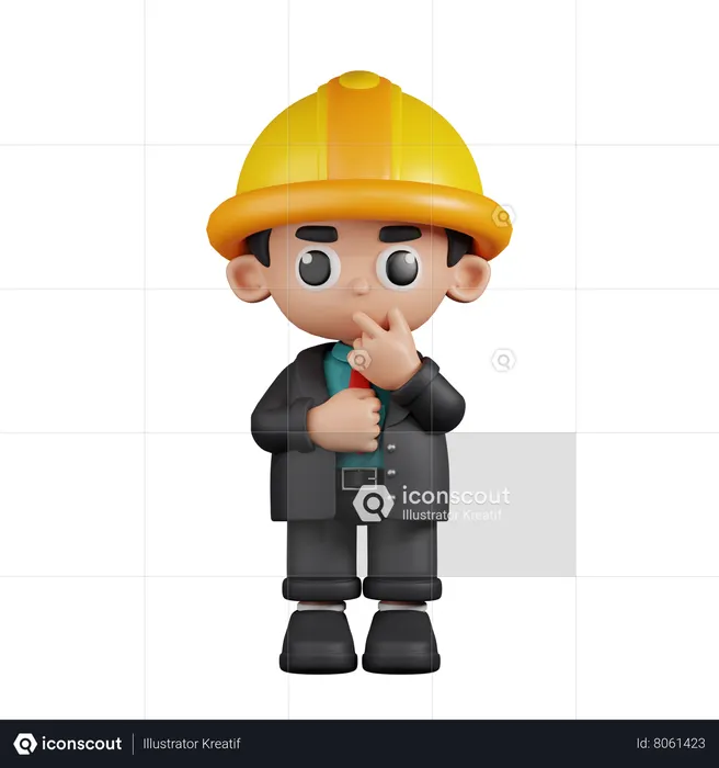 Curious  Engineer  3D Icon