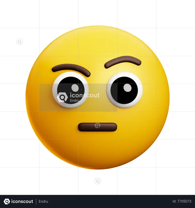 Curious Face Emoji 3D Icon