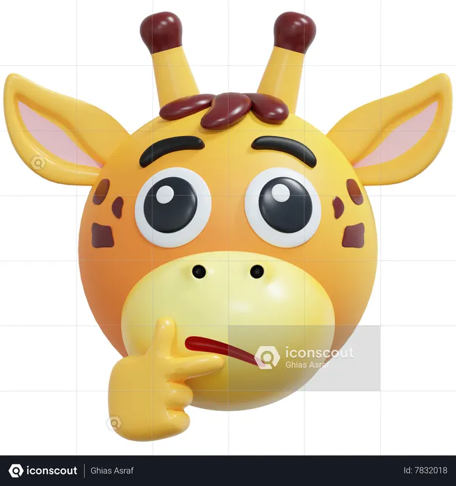 Curious Giraffe Emoticon Emoji 3D Icon