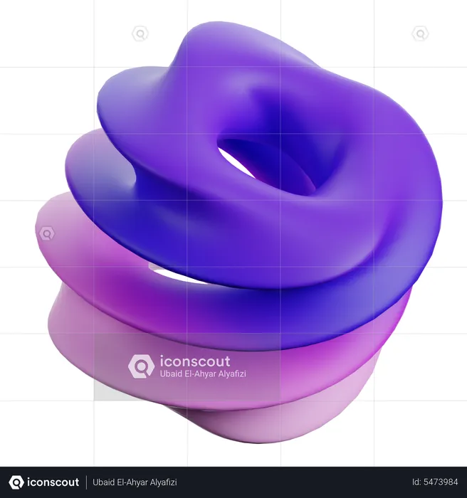 Curl Abstract Shape  3D Icon