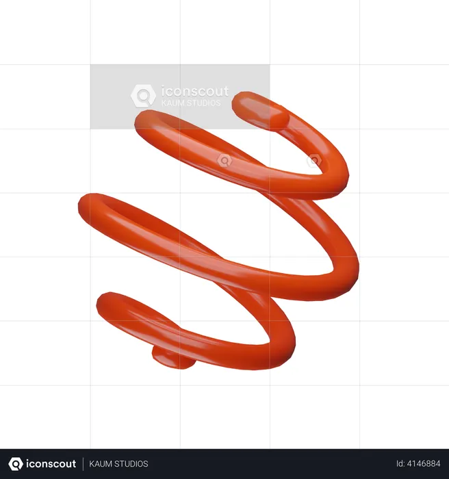 Curl Abstract Shape  3D Illustration