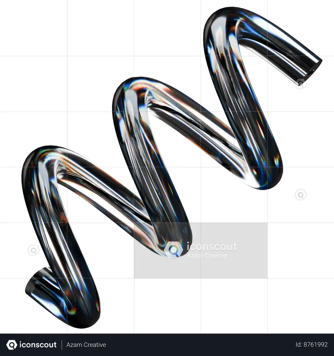 Curl Line Abstract Shape  3D Icon