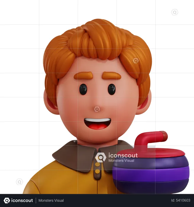 Curling Player  3D Icon