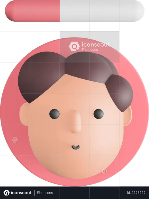 Curly hair avatar  3D Illustration