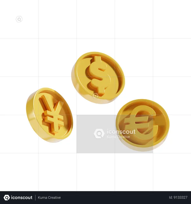 Currencies  3D Icon