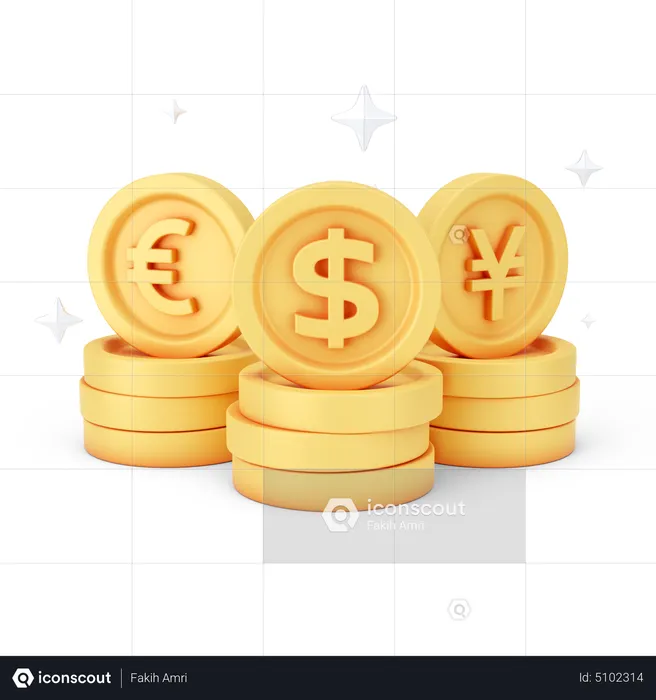 Currencies Stack  3D Icon