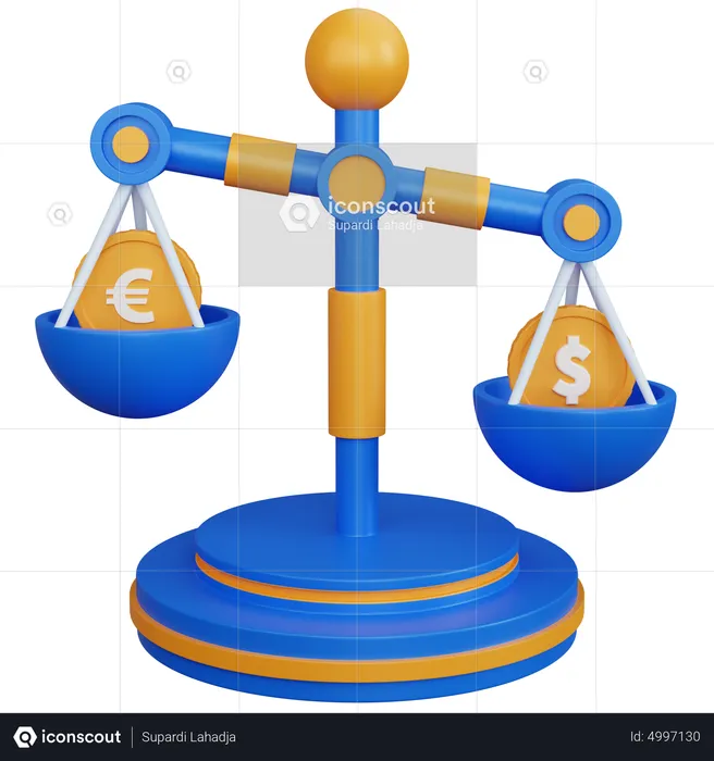 Currency Balance Scale  3D Icon
