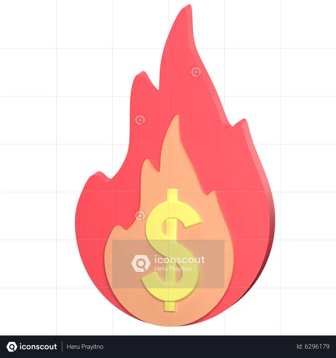 Currency Burn  3D Icon