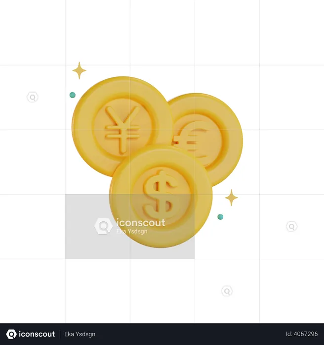 Currency coins  3D Illustration