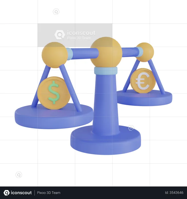 Currency Comparison  3D Illustration