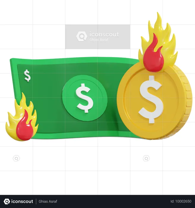 通貨デフレ  3D Icon