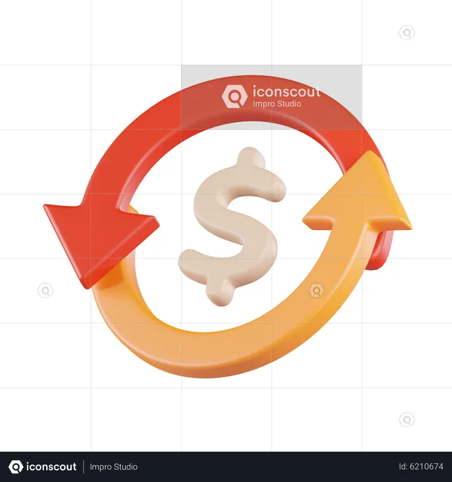 Currency Dollar Sync  3D Icon