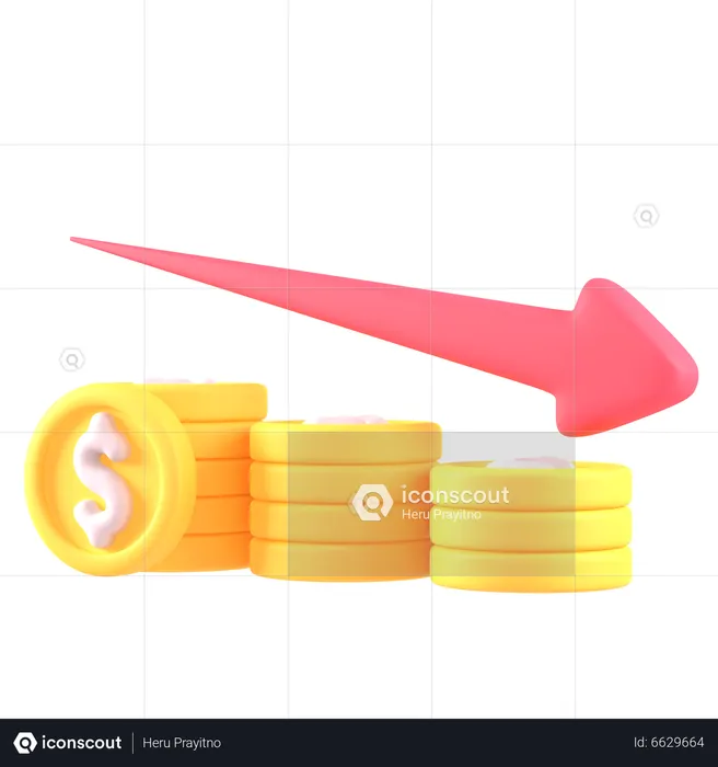 Currency Down  3D Icon