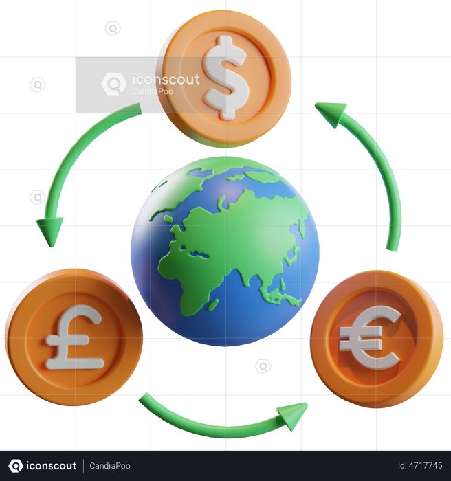 Premium Currency Exchange 3D Illustration download in PNG, OBJ or Blend format