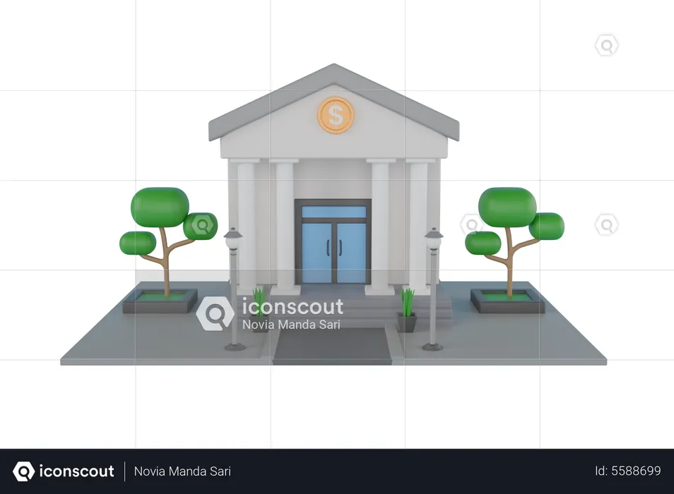 Currency Exchange Office  3D Illustration