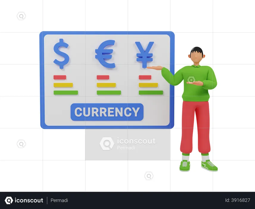 Currency rate  3D Illustration