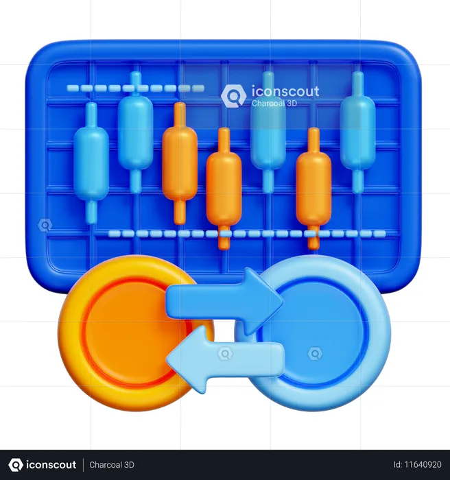 Currency Trading  3D Icon