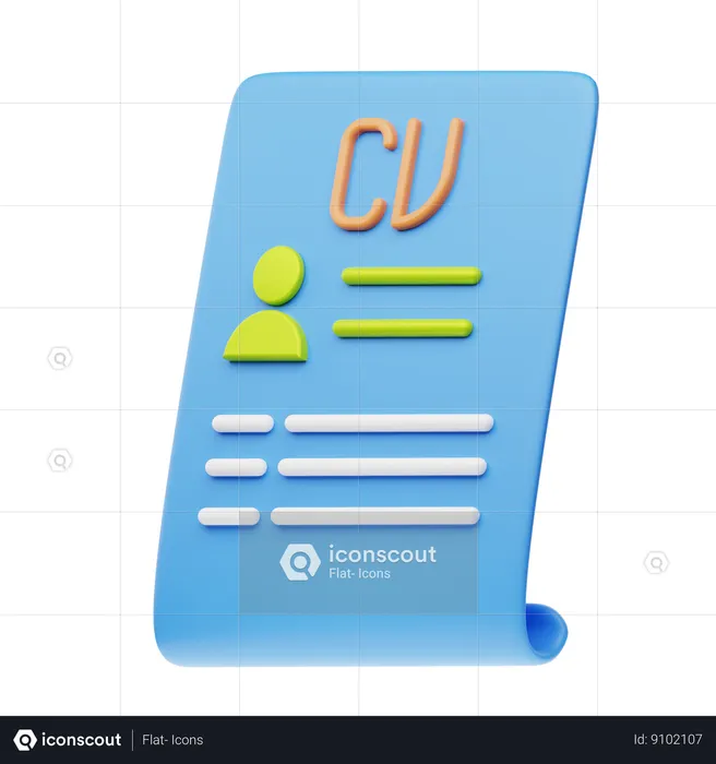 Currículo de funcionário  3D Icon